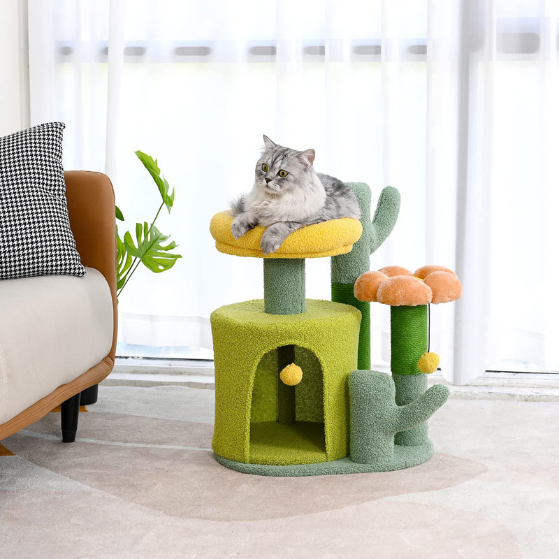 Cat Apartment Cute Cactus Cat Tree with Multi Functional Design Corrigan Studio